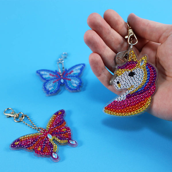 Diamond Art Keyring Craft Kit for Kids – DIY Key Chains
