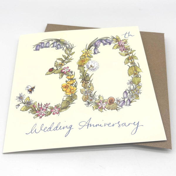 30th Anniversary Card - Wildflowers