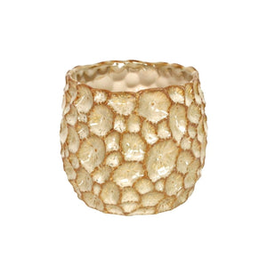 Gold Stoneware Plant Pot - Brambles Gift Shop