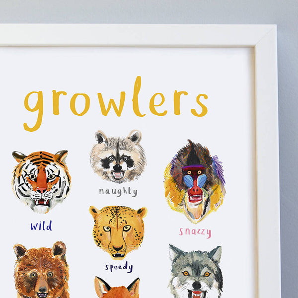 Growlers A4 Print - Brambles Gift Shop