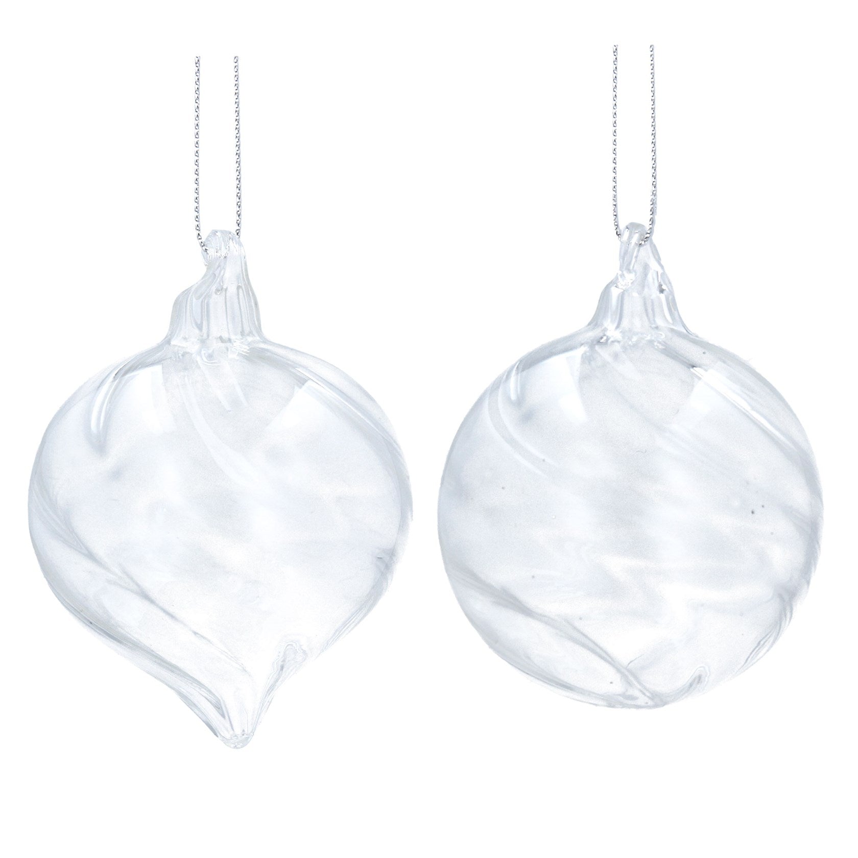 Clear Spiral Glass Bauble - Brambles Gift Shop