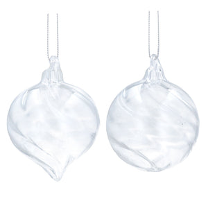 Clear Spiral Glass Bauble - Brambles Gift Shop