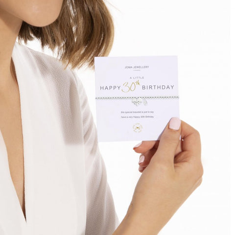A little Happy 30th Birthday Bracelet - Brambles Gift Shop