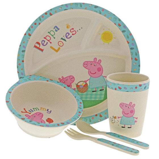 Peppa Pig Bamboo Dinner Set - Brambles Gift Shop