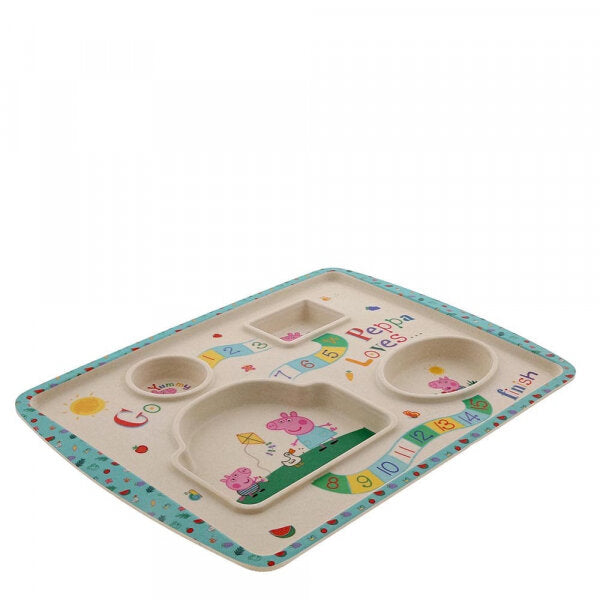 Peppa Pig Bamboo Game Plate - Brambles Gift Shop