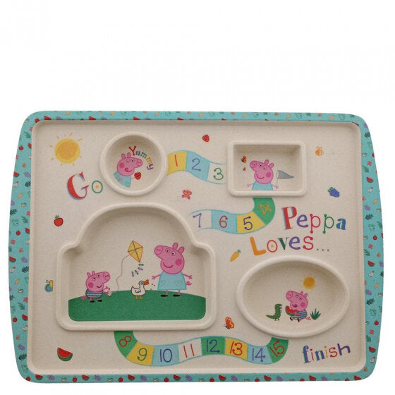 Peppa Pig Bamboo Game Plate - Brambles Gift Shop
