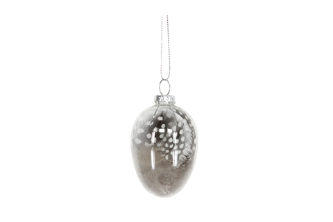 Glass Feather Egg Decoration - Brambles Gift Shop