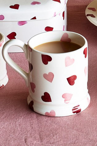 Pink Hearts 1/2 Pint Mug - Brambles Gift Shop