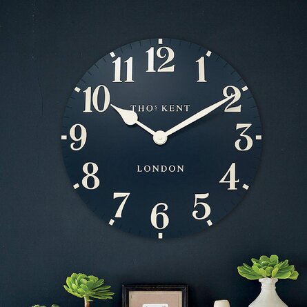 12" Arabic Wall Clock Ink - Brambles Gift Shop