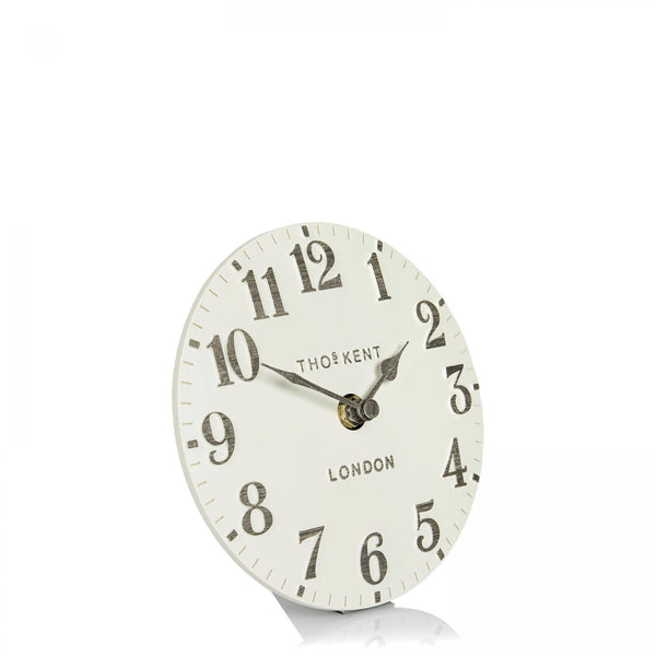 6" Arabic Mantel Clock Limestone - Brambles Gift Shop