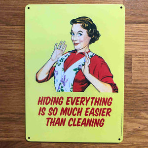 'So Much Easier than Cleaning' Small Metal Sign - Brambles Gift Shop
