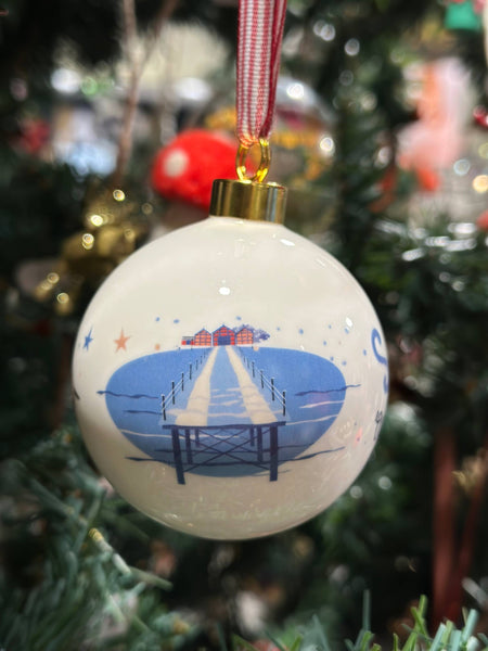 'Saltburn Our Winter Wonderland' Bauble - Brambles Gift Shop
