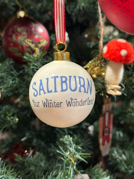 'Saltburn Our Winter Wonderland' Bauble - Brambles Gift Shop