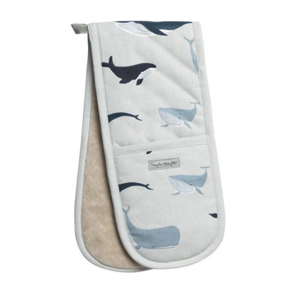 Whales Double Oven Glove - Brambles Gift Shop