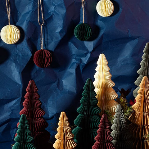 Honeycomb Paper Tree Decorations - Brambles Gift Shop