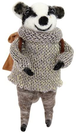 Felt Badger Tree Decoration - Brambles Gift Shop