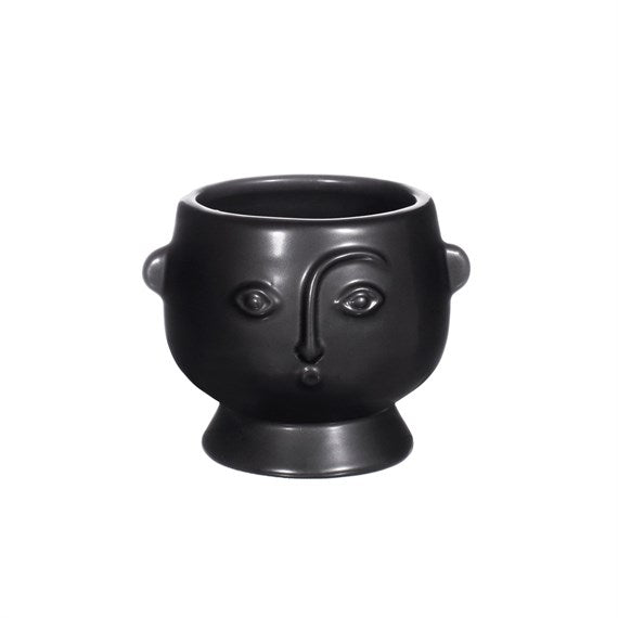 Matte Black Face Planter - Brambles Gift Shop