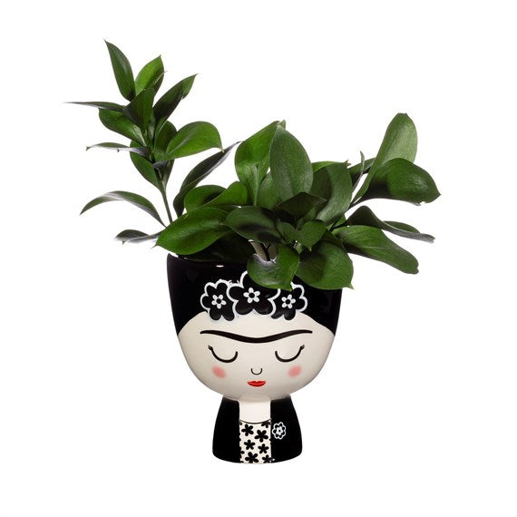Frida Monochrome Planter - Brambles Gift Shop