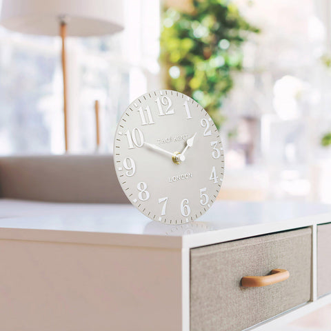 6" Arabic Mantel Clock Dove Grey - Brambles Gift Shop