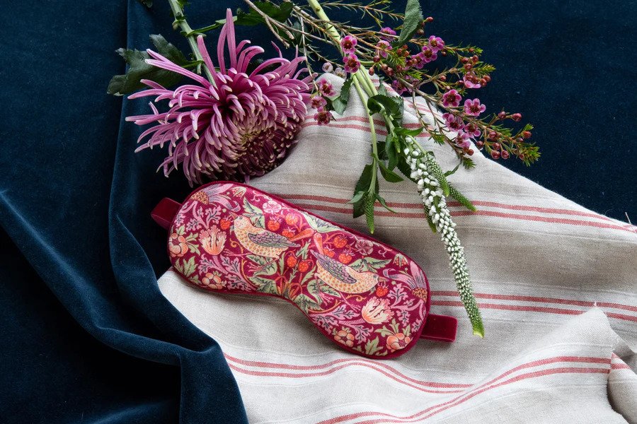 William Morris at Home Strawberry Thief Dried Lavender Sleep Mask - Brambles Gift Shop
