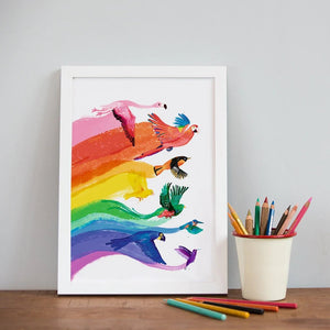 Pride Birds A4 Print - Brambles Gift Shop