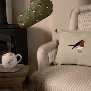 Robin - Linen Blend Cushion - Brambles Gift Shop