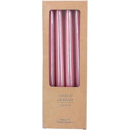 Dusky Pink Taper Candles - Brambles Gift Shop