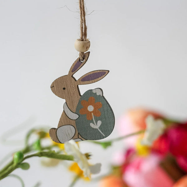 Pastel Wooden Bunny Decorations - Brambles Gift Shop