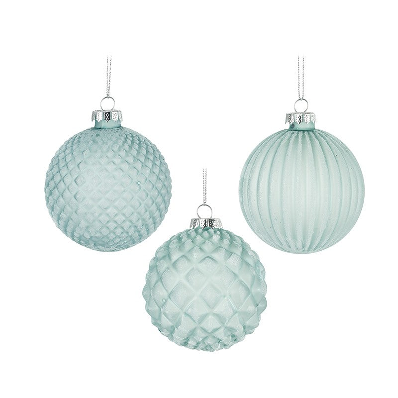 Blue/Green Glass Bauble - Brambles Gift Shop