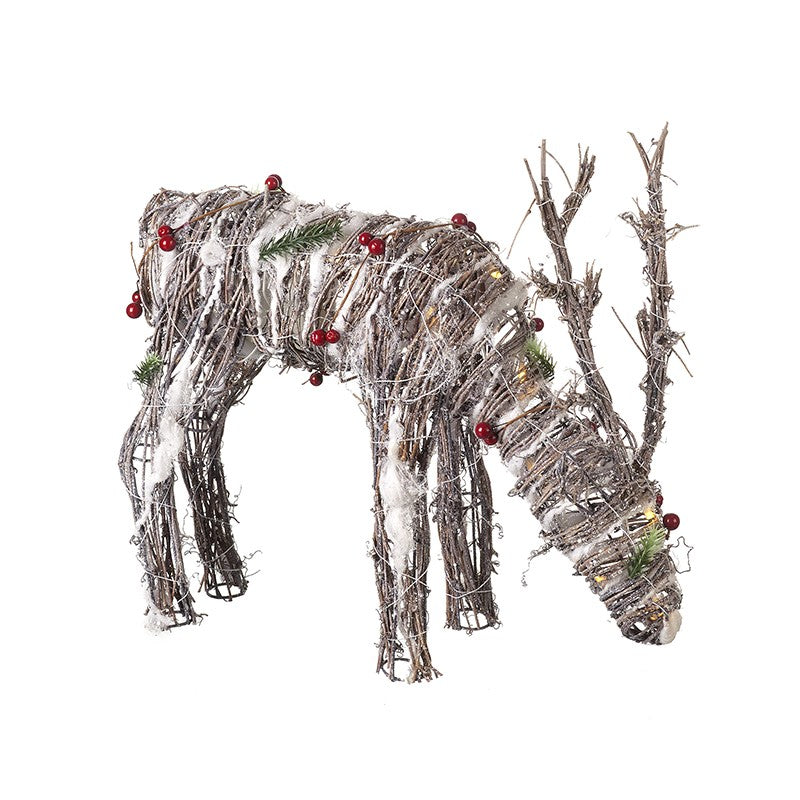 Rattan Reindeer with Lights - Brambles Gift Shop