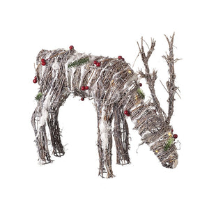Rattan Reindeer with Lights - Brambles Gift Shop