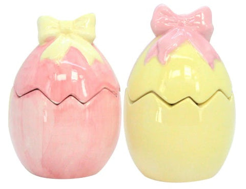 Ceramic Egg Pot with Bow - Brambles Gift Shop