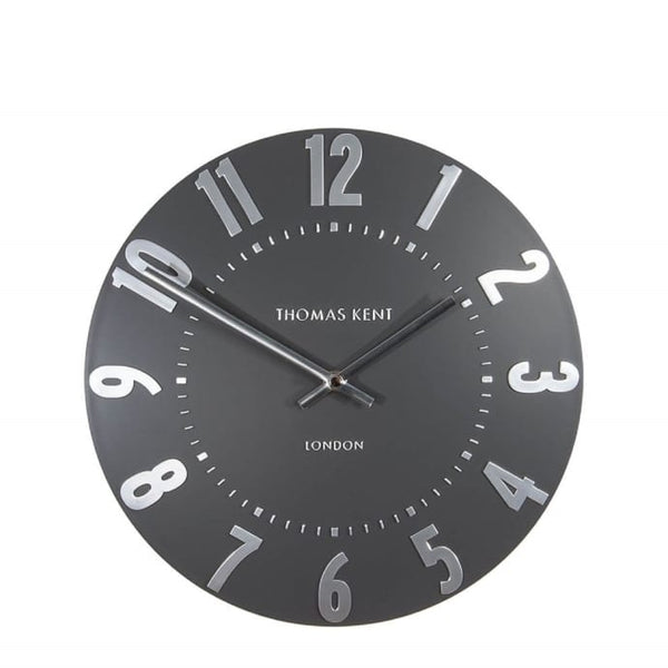 12" Mulberry Wall Clock Graphite Silver - Brambles Gift Shop