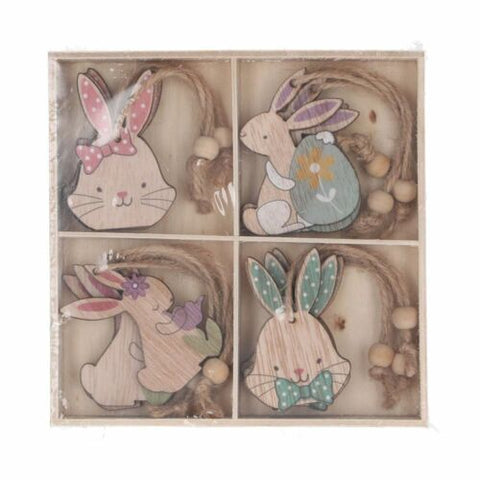 Pastel Wooden Bunny Decorations - Brambles Gift Shop